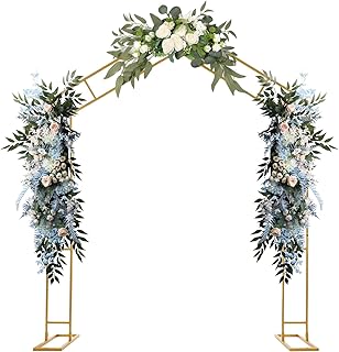 Ferroxen Wedding Arch Backdrop Stand 6.56x7.87ft A-Shape Wedding Arches for Ceremony Gold Metal Balloon Arch Frame for Wed...