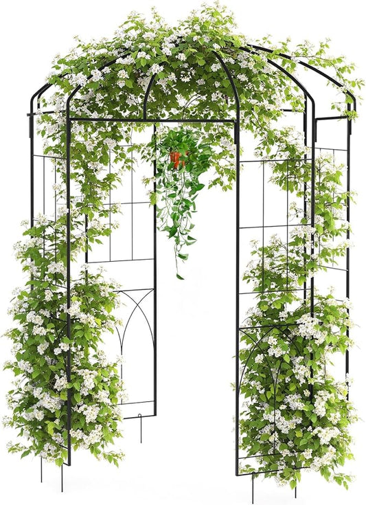 8.8 FT Birdcage Shape Garden Arch,Pergola Pavilion for Climbing Plants Outdoor,Steel Wedding Arches for Ceremony Party,Met...