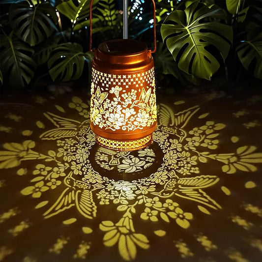 Solar Lanterns Outdoor Waterproof Decorative Garden Solar Lights Outdoor,Hanging Hollow Out Metal Ornaments Decor for Outs...