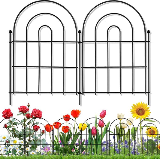 18 Pack Decorative Garden Fence Animal Barrier: 17 in(H) x 18 ft(L) Border Flower Rabbit Garden Fencing Small Arched Rustp...