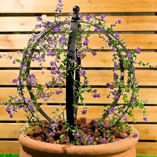 2Pcs Metal Obelisk Trellis for Climbing Plants Outdoor, 25.5"X21.5" Circle Garden Trellises for Vines Flowers Climbing Pla...