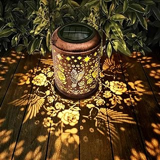 Diinor Birthday Gifts for Women Mom Grandma Solar Lanterns Outdoor Waterproof Hummingbird Garden Decor for Outside Gardeni...
