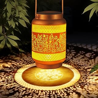 Solar Lanterns Outdoor Waterproof Birthday Gifts for Women Men Grandma Metal Hanging Solar Lights for Outside Patio Yard F...