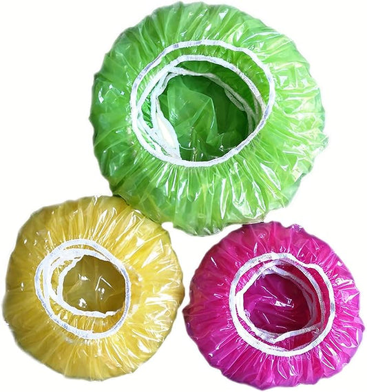 TCOTBE 60 Reusable Elastic Food Bowl Storage Covers,Variety of 3 translucent stretchable sizes and Colorful Dish Plate Cov...