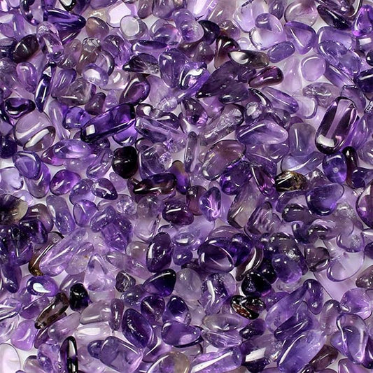 JOHOUSE Polished Gem Stones Rocks Crystals 1 Lb/450g Natural Tumbled Stones Amethyst Crystal Chips Bulk for Fish Tank Rock...