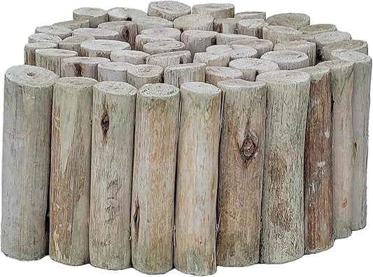 Backyard X-Scapes Natural Eucalyptus Wood Solid Log for Garden Edging Lawn Landscape Fence Borders 72 in L x 6 in H x 1.25...