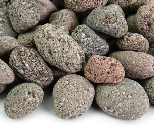 Red 1/2"-1" Fire Rock | Fireproof and Heatproof Round Pebbles for Indoor or Outdoor Gas Fire Pits and Fireplaces - Natura...