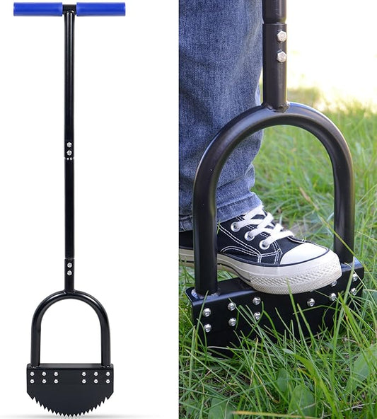 CKLT Edger Lawn Tool 41in Border Edger with Tempered Spring Steel Blade Long Rubber Handle Wide Footplate Rustproof Mangan...